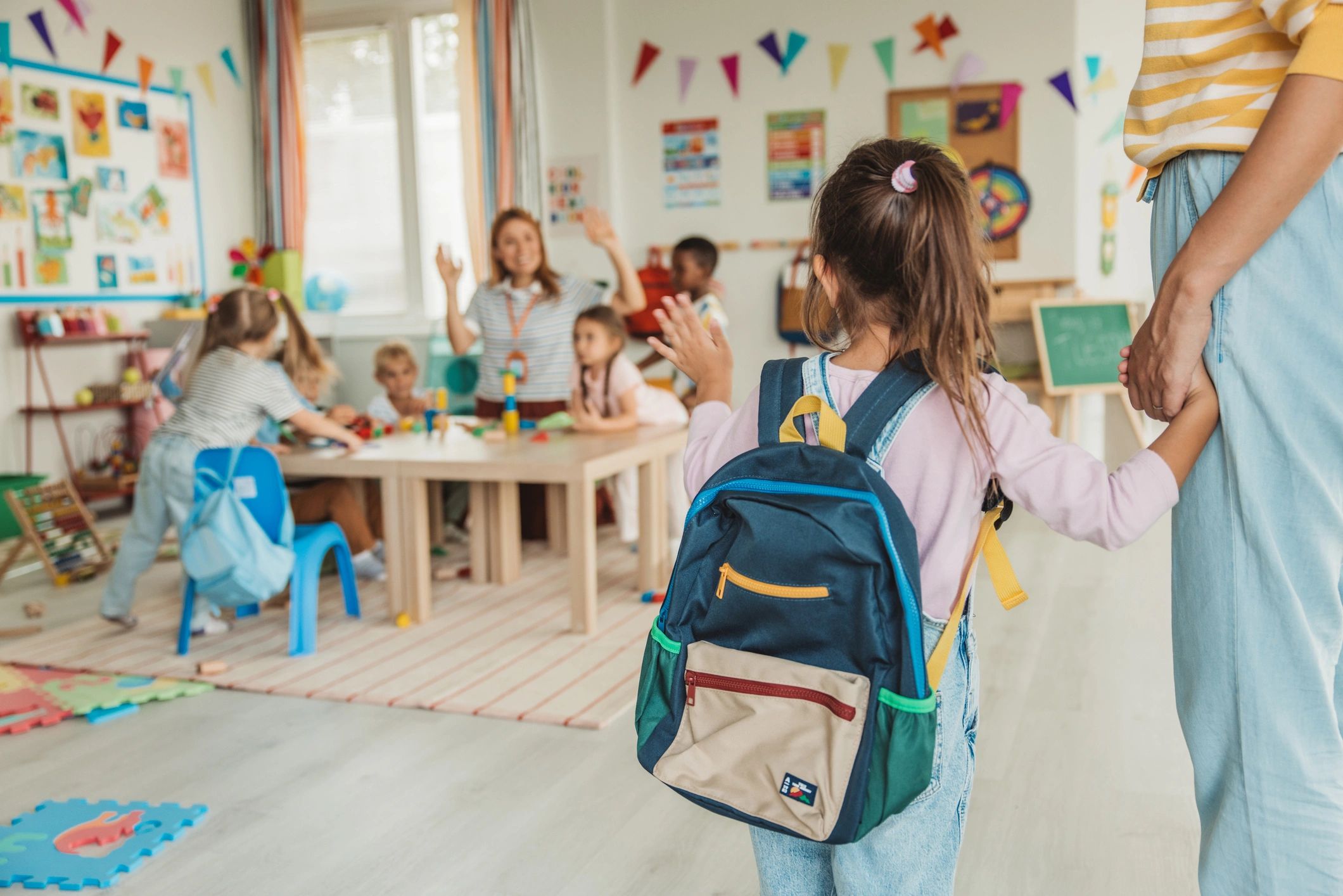 parents and children together daycare